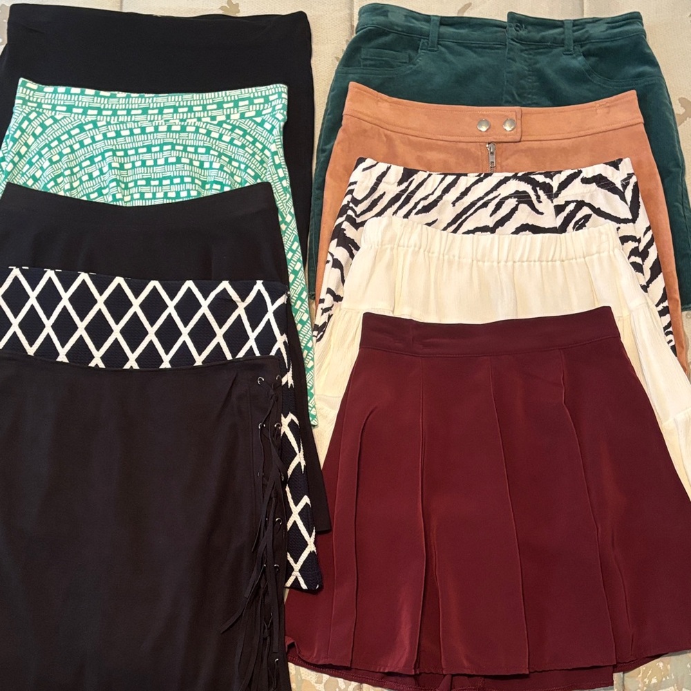 Mini Skirt Collection - Black, Green, Tan, Cream, Burgundy